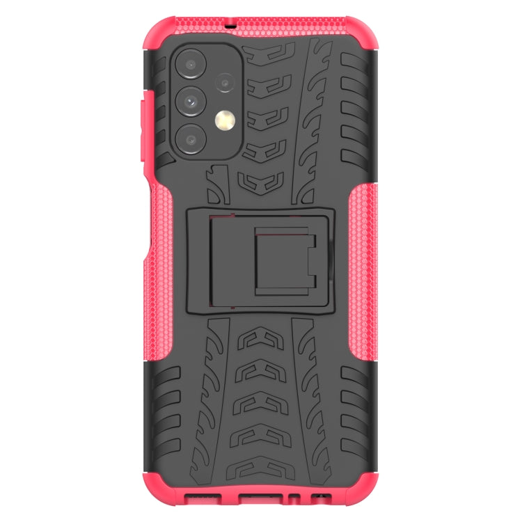 For Samsung Galaxy A13 4G Tire Texture Shockproof TPU+PC Phone Case with Holder