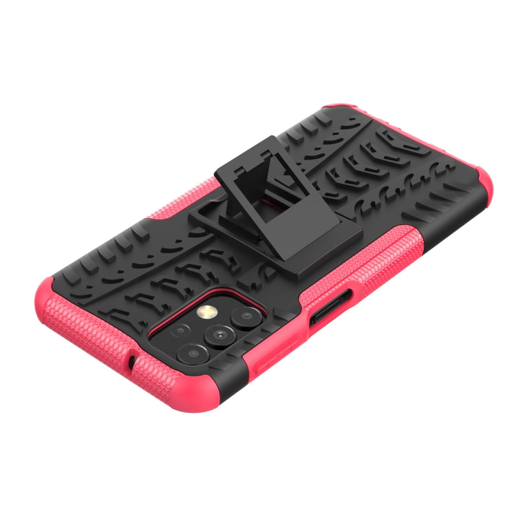 For Samsung Galaxy A13 4G Tire Texture Shockproof TPU+PC Phone Case with Holder