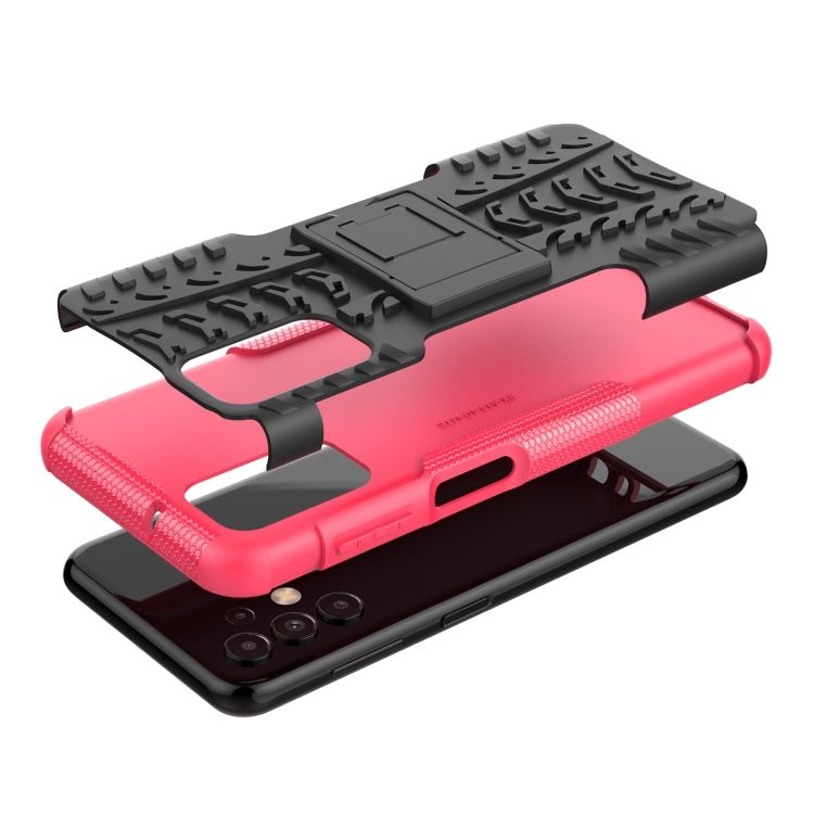 For Samsung Galaxy A13 4G Tire Texture Shockproof TPU+PC Phone Case with Holder