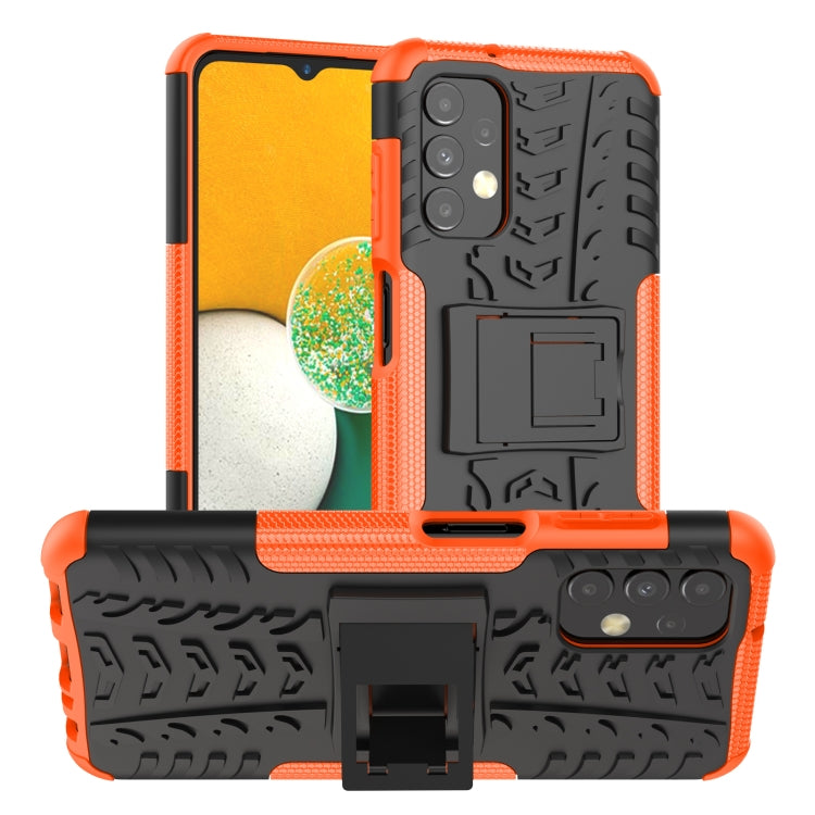For Samsung Galaxy A13 4G Tire Texture Shockproof TPU+PC Phone Case with Holder