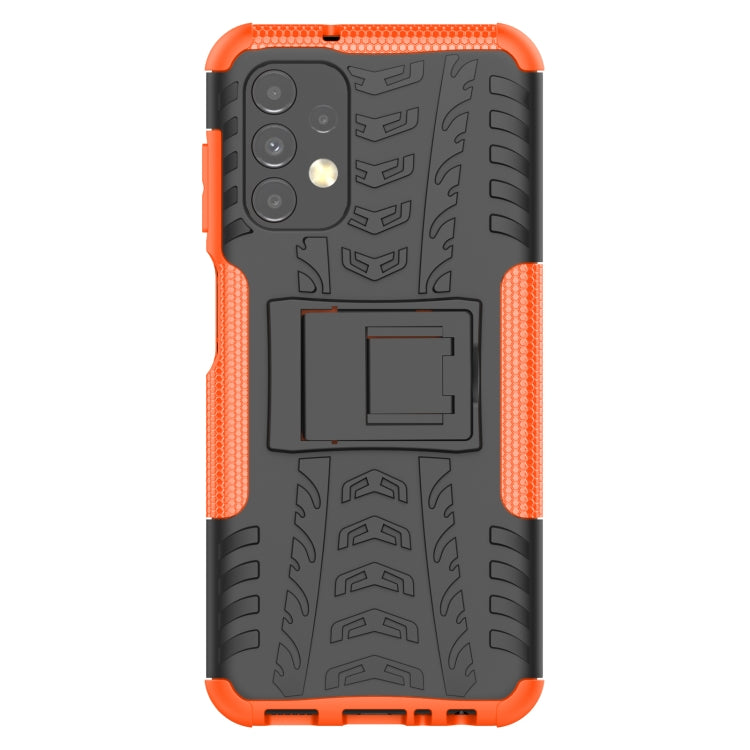 For Samsung Galaxy A13 4G Tire Texture Shockproof TPU+PC Phone Case with Holder