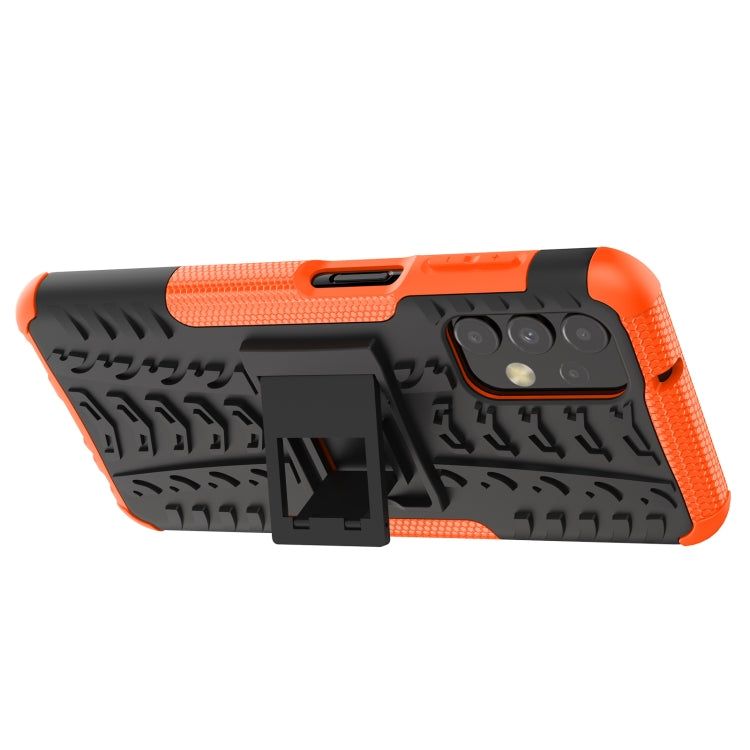 For Samsung Galaxy A13 4G Tire Texture Shockproof TPU+PC Phone Case with Holder