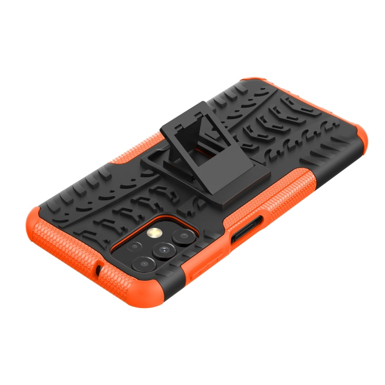 For Samsung Galaxy A13 4G Tire Texture Shockproof TPU+PC Phone Case with Holder