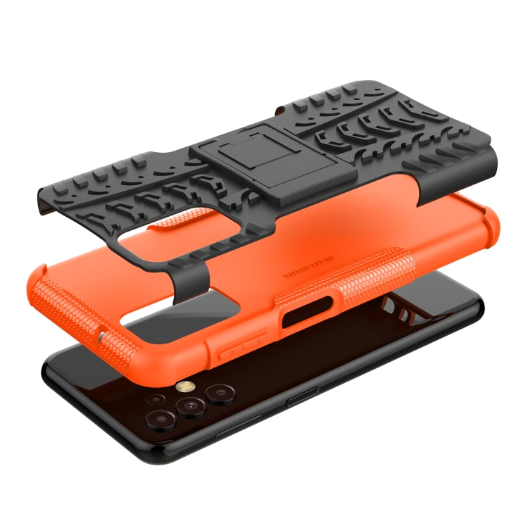 For Samsung Galaxy A13 4G Tire Texture Shockproof TPU+PC Phone Case with Holder