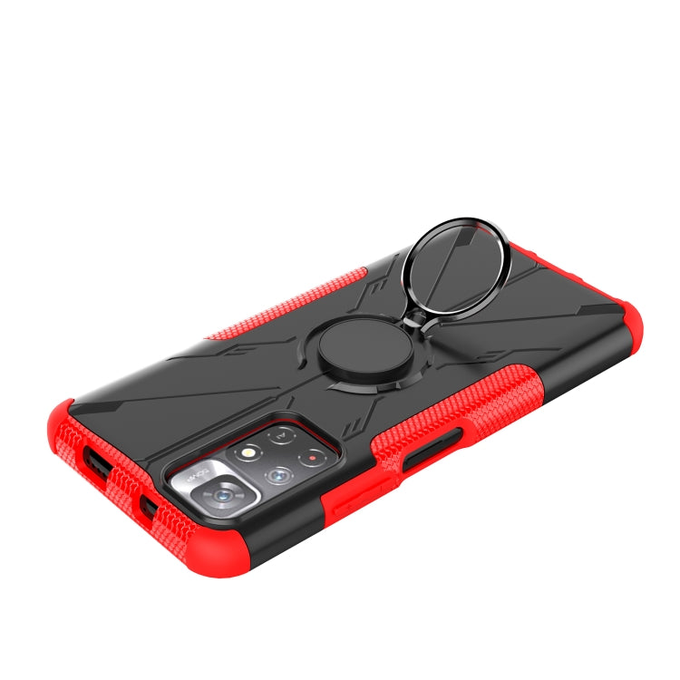 For Xiaomi Redmi Note 11 5G China Version Armor Bear Shockproof PC + TPU Phone Case with Ring Holder