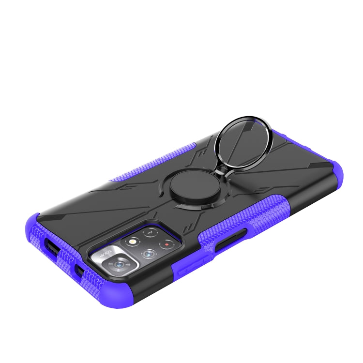 For Xiaomi Redmi Note 11 5G China Version Armor Bear Shockproof PC + TPU Phone Case with Ring Holder