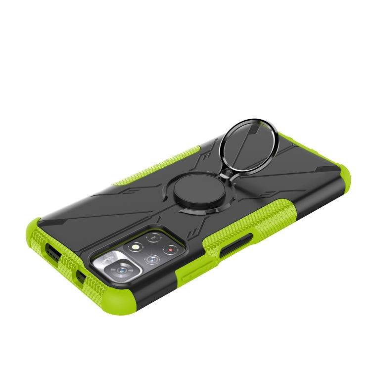 For Xiaomi Redmi Note 11 5G China Version Armor Bear Shockproof PC + TPU Phone Case with Ring Holder