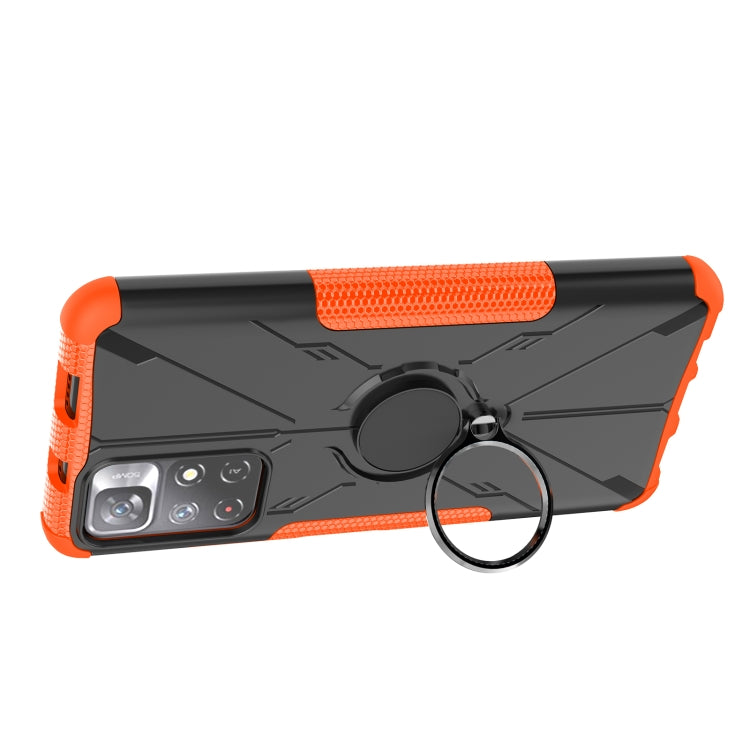 For Xiaomi Redmi Note 11 5G China Version Armor Bear Shockproof PC + TPU Phone Case with Ring Holder