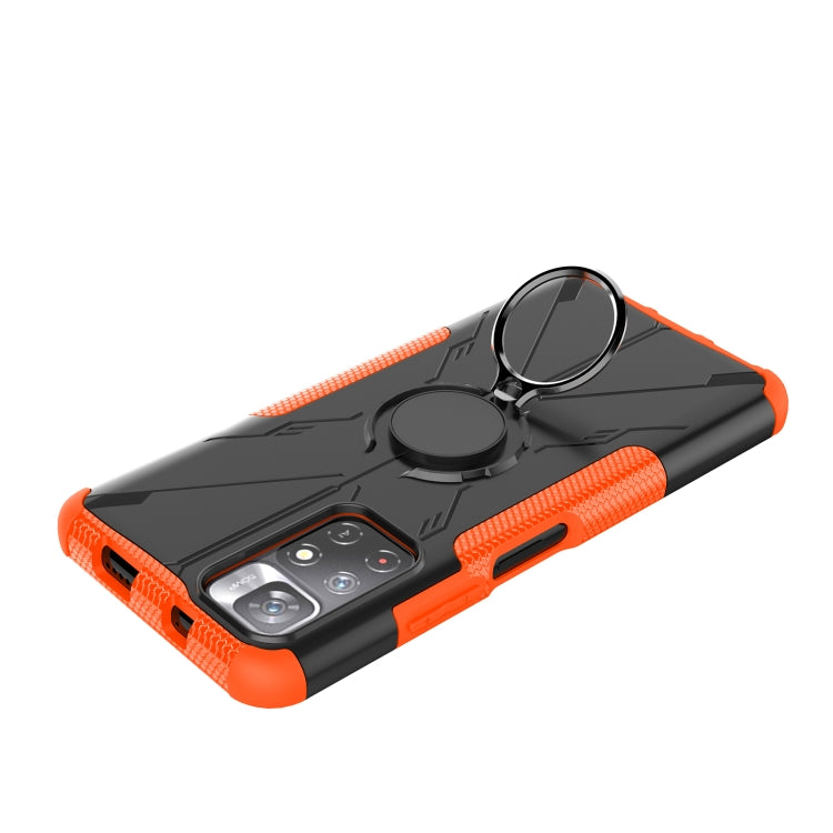 For Xiaomi Redmi Note 11 5G China Version Armor Bear Shockproof PC + TPU Phone Case with Ring Holder