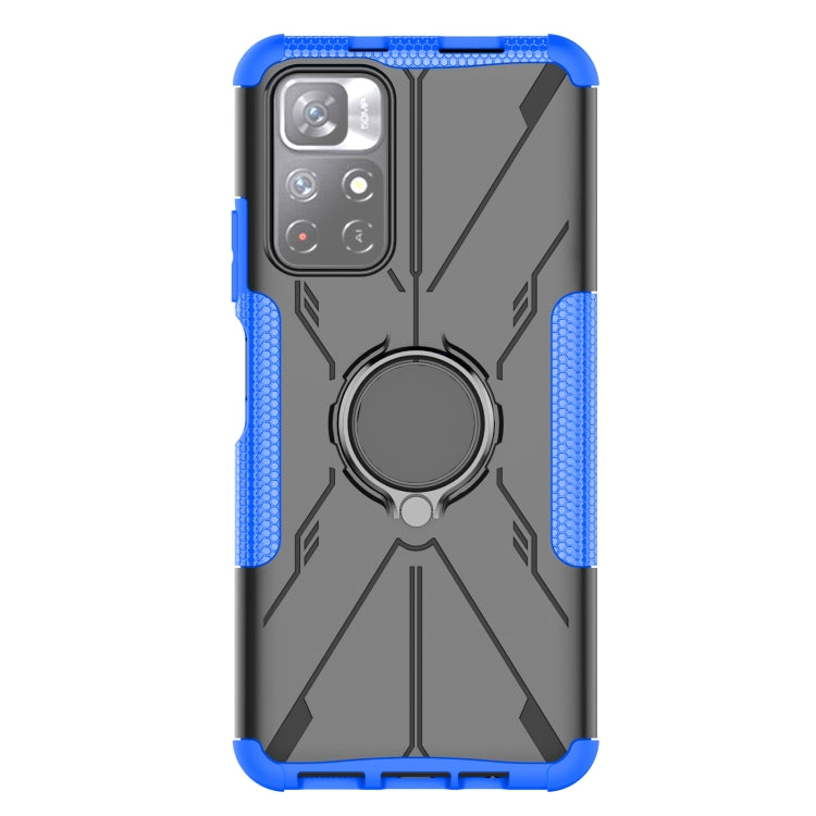 For Xiaomi Redmi Note 11 5G China Version Armor Bear Shockproof PC + TPU Phone Case with Ring Holder