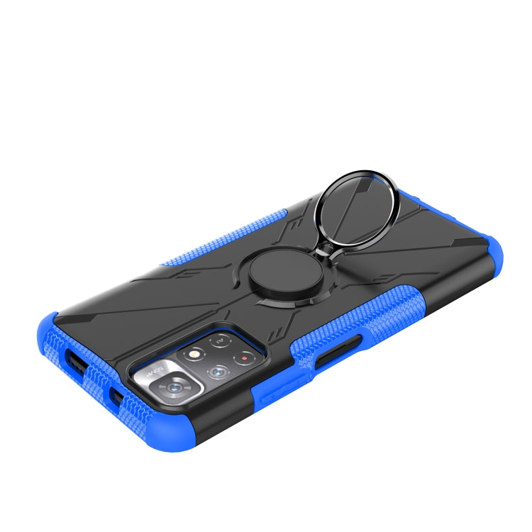 For Xiaomi Redmi Note 11 5G China Version Armor Bear Shockproof PC + TPU Phone Case with Ring Holder