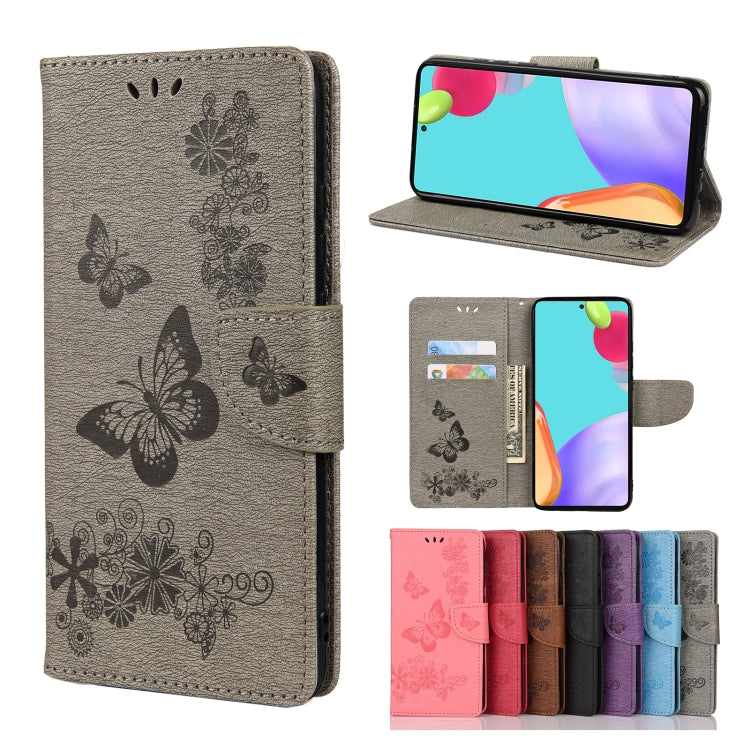 For Samsung Galaxy A23 5G Butterfly Embossed Horizontal Flip Leather Phone Case with Card Slot & Holder