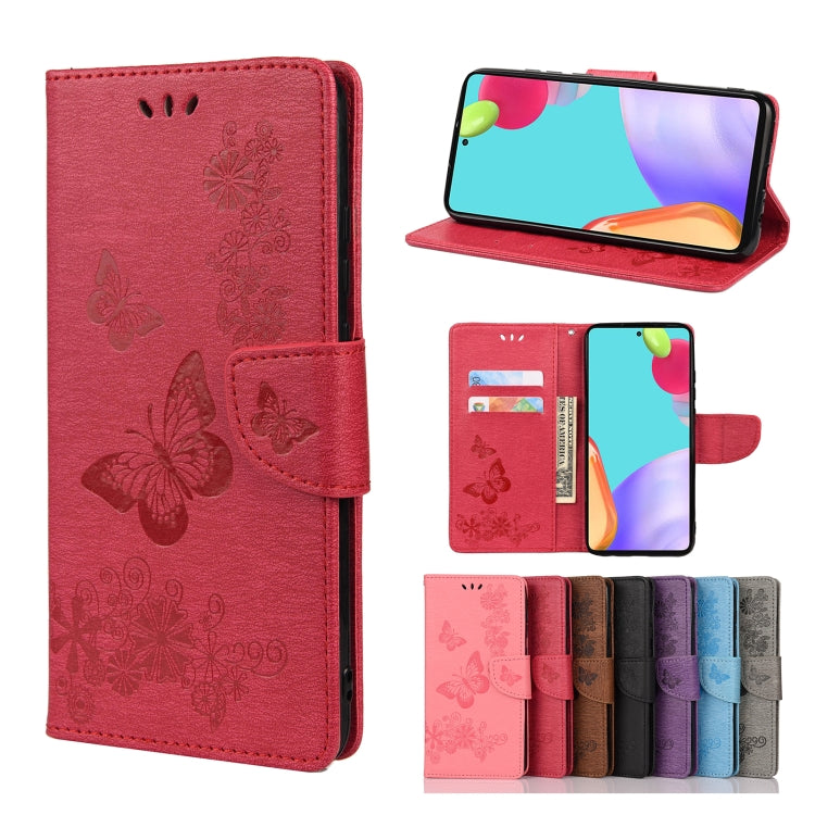 For Samsung Galaxy A23 5G Butterfly Embossed Horizontal Flip Leather Phone Case with Card Slot & Holder