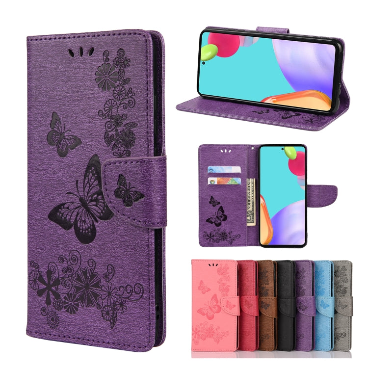For Samsung Galaxy A23 5G Butterfly Embossed Horizontal Flip Leather Phone Case with Card Slot & Holder