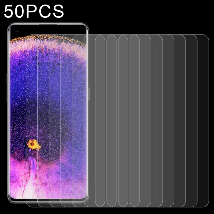 50 PCS 0.26mm 9H 2.5D Tempered Glass Film For OPPO Find X5 Pro