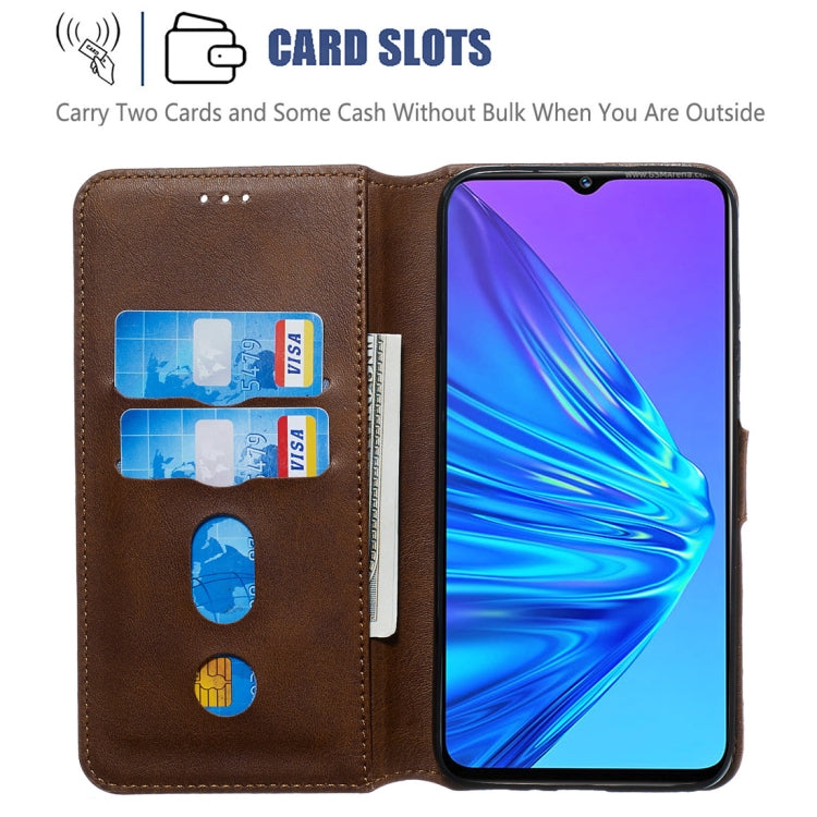 For OPPO Realme 5 Classic Calf Texture Horizontal Flip PU Leather Case, with Holder & Card Slots & Wallet