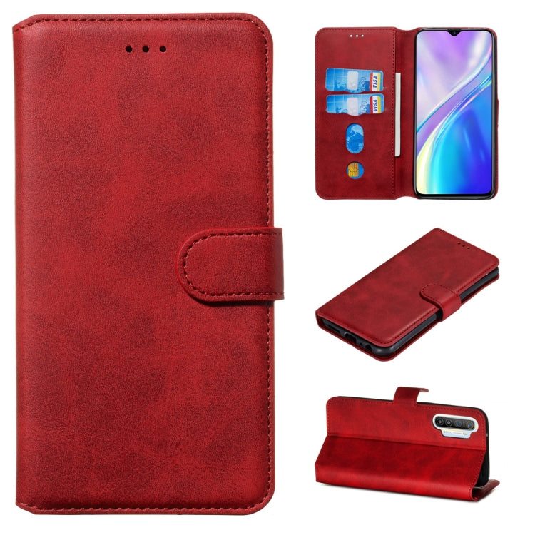 For OPPO Realme XT / Realme X2 Classic Calf Texture Horizontal Flip PU Leather Case, with Holder & Card Slots & Wallet