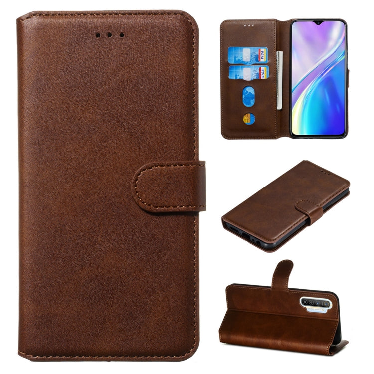 For OPPO Realme XT / Realme X2 Classic Calf Texture Horizontal Flip PU Leather Case, with Holder & Card Slots & Wallet