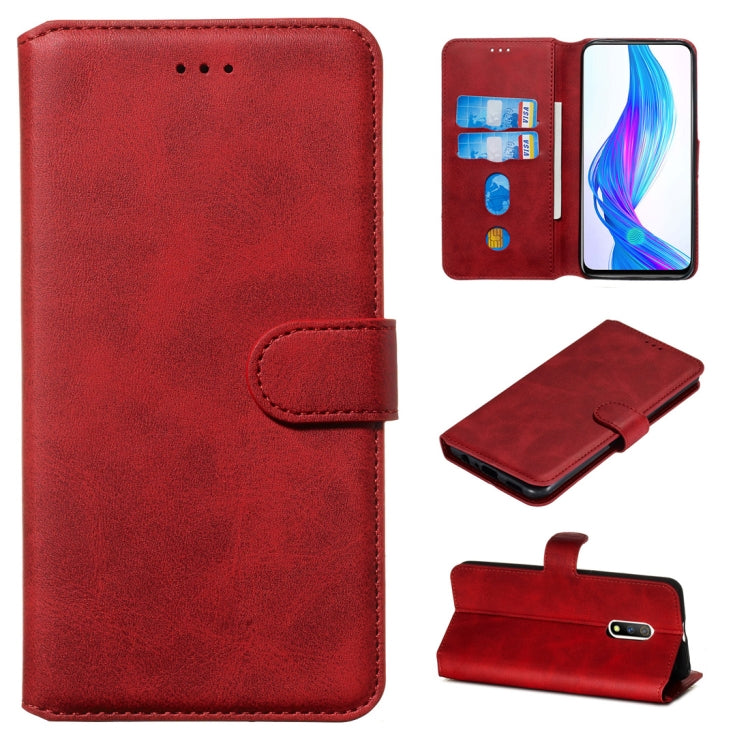 For OPPO K3 / Realme X Classic Calf Texture Horizontal Flip PU Leather Case, with Holder & Card Slots & Wallet