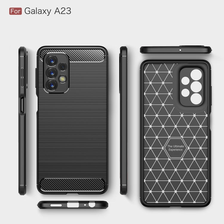 For Samsung Galaxy A23 5G Brushed Texture Carbon Fiber TPU Phone Case