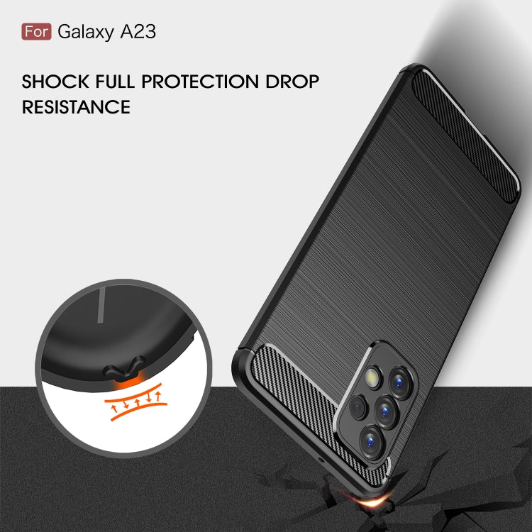 For Samsung Galaxy A23 5G Brushed Texture Carbon Fiber TPU Phone Case