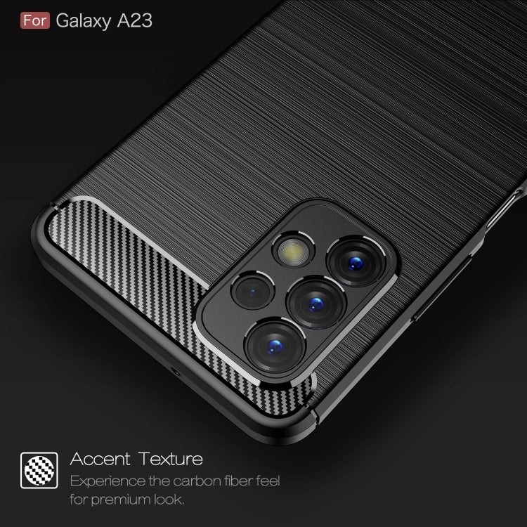 For Samsung Galaxy A23 5G Brushed Texture Carbon Fiber TPU Phone Case