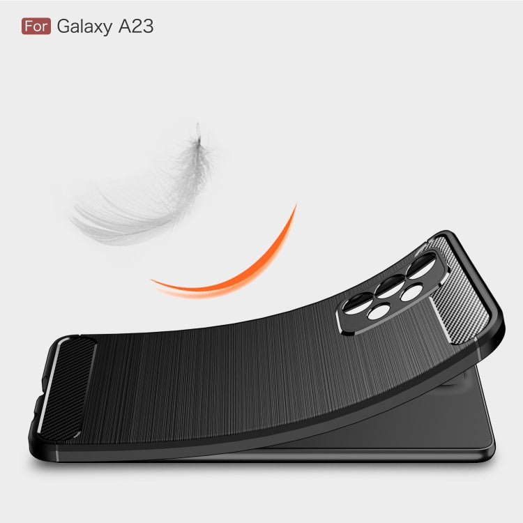 For Samsung Galaxy A23 5G Brushed Texture Carbon Fiber TPU Phone Case