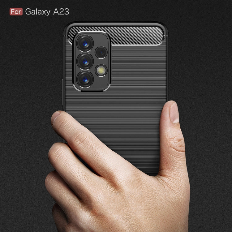 For Samsung Galaxy A23 5G Brushed Texture Carbon Fiber TPU Phone Case
