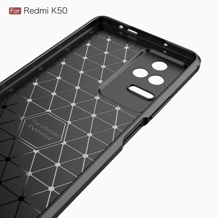 For Xiaomi Redmi K50 Brushed Texture Carbon Fiber TPU Phone Case