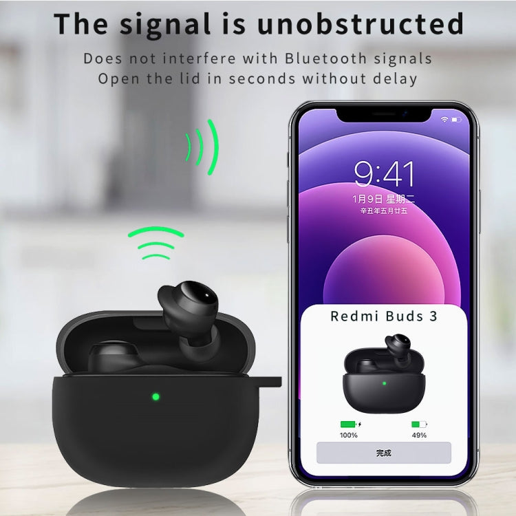 For Xiaomi Redmi Buds 3 Lite Silicone Earphone Protective Case with Hook