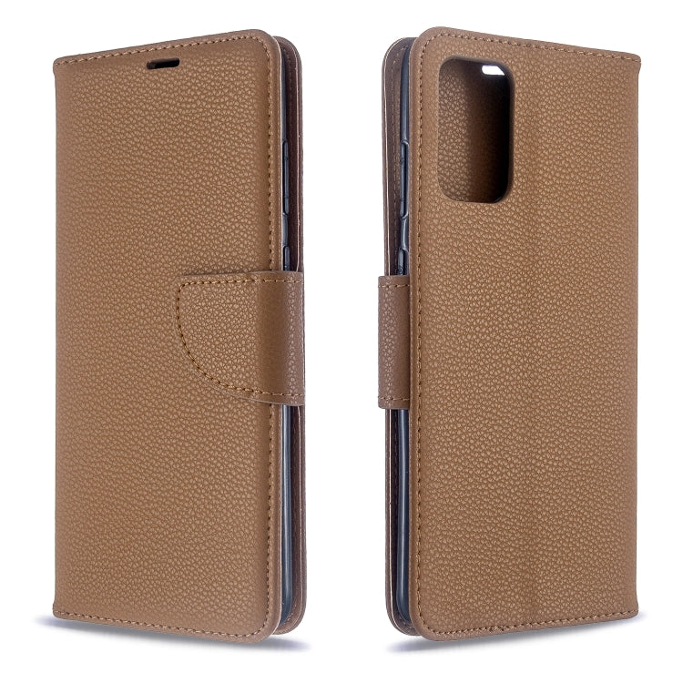 For Galaxy S20+ Litchi Texture Pure Color Horizontal Flip PU Leather Case with Holder & Card Slots & Wallet & Lanyard