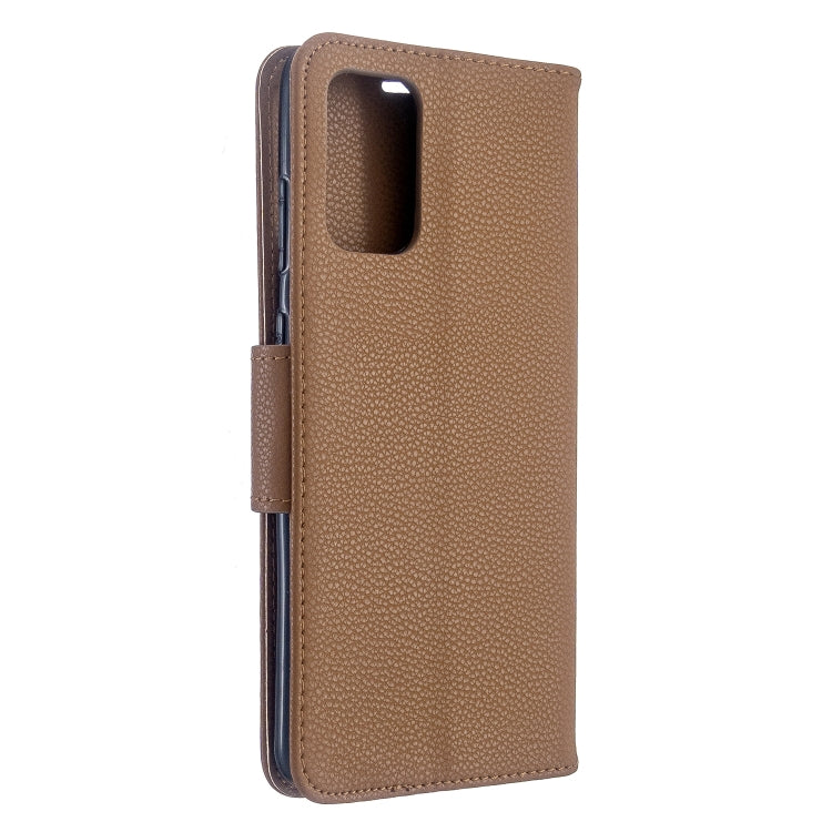 For Galaxy S20+ Litchi Texture Pure Color Horizontal Flip PU Leather Case with Holder & Card Slots & Wallet & Lanyard