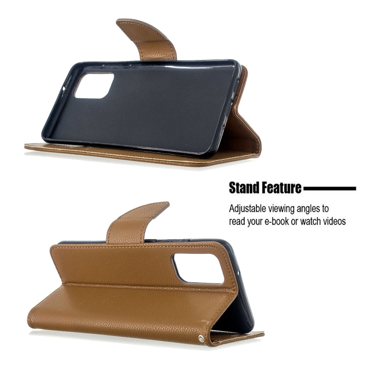 For Galaxy S20+ Litchi Texture Pure Color Horizontal Flip PU Leather Case with Holder & Card Slots & Wallet & Lanyard