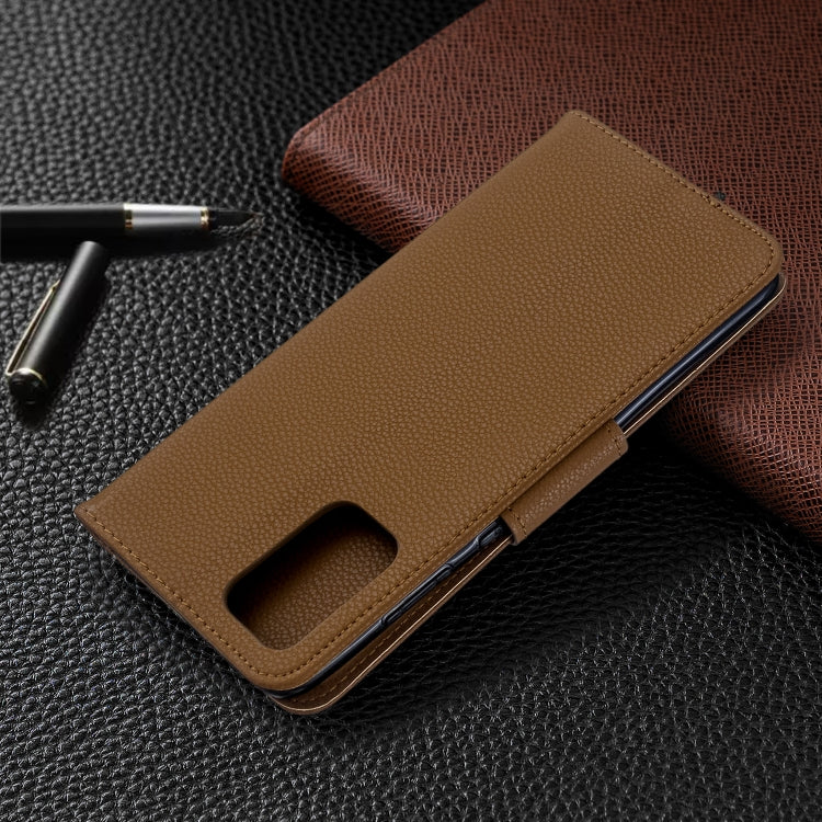 For Galaxy S20+ Litchi Texture Pure Color Horizontal Flip PU Leather Case with Holder & Card Slots & Wallet & Lanyard