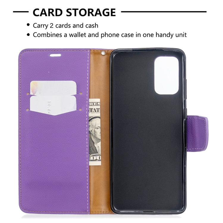 For Galaxy S20+ Litchi Texture Pure Color Horizontal Flip PU Leather Case with Holder & Card Slots & Wallet & Lanyard