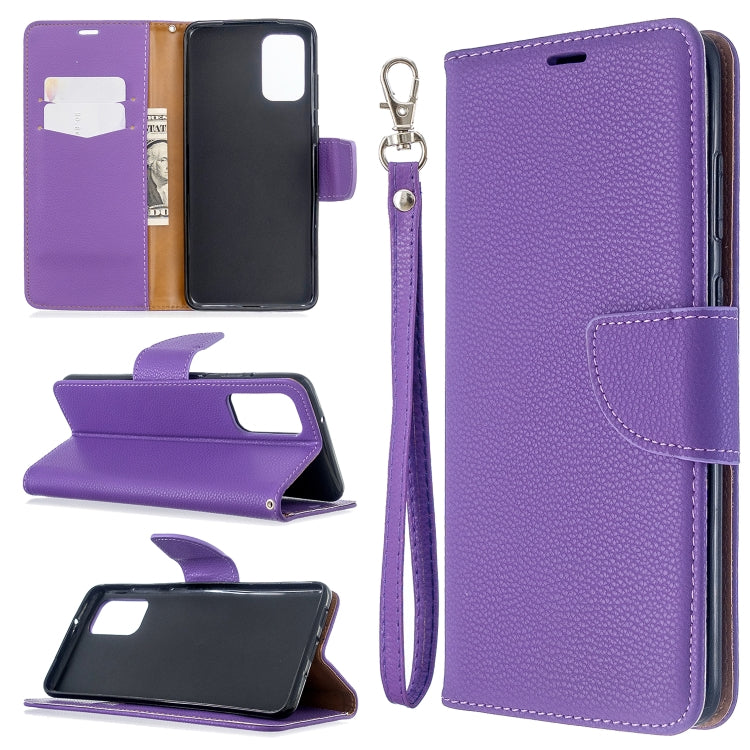 For Galaxy S20+ Litchi Texture Pure Color Horizontal Flip PU Leather Case with Holder & Card Slots & Wallet & Lanyard