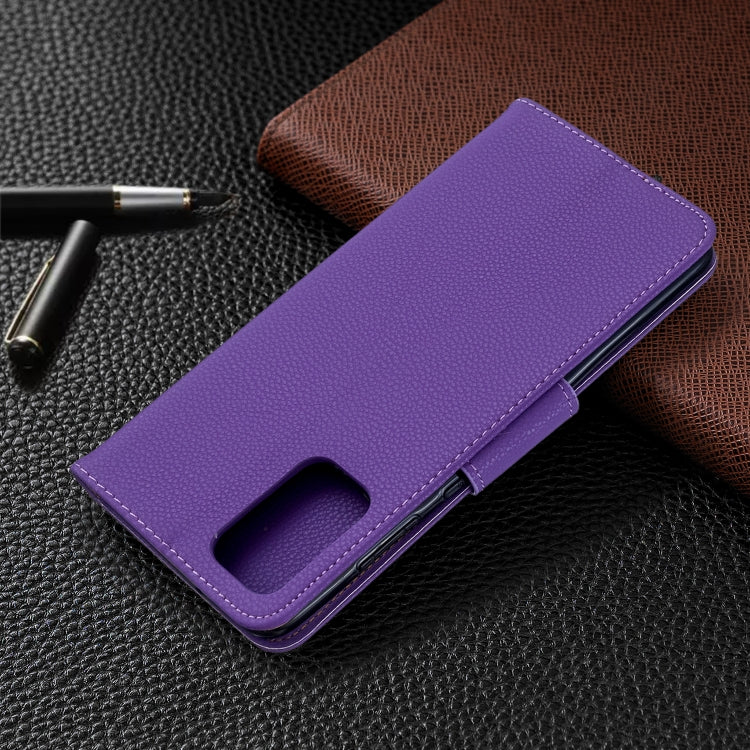 For Galaxy S20+ Litchi Texture Pure Color Horizontal Flip PU Leather Case with Holder & Card Slots & Wallet & Lanyard