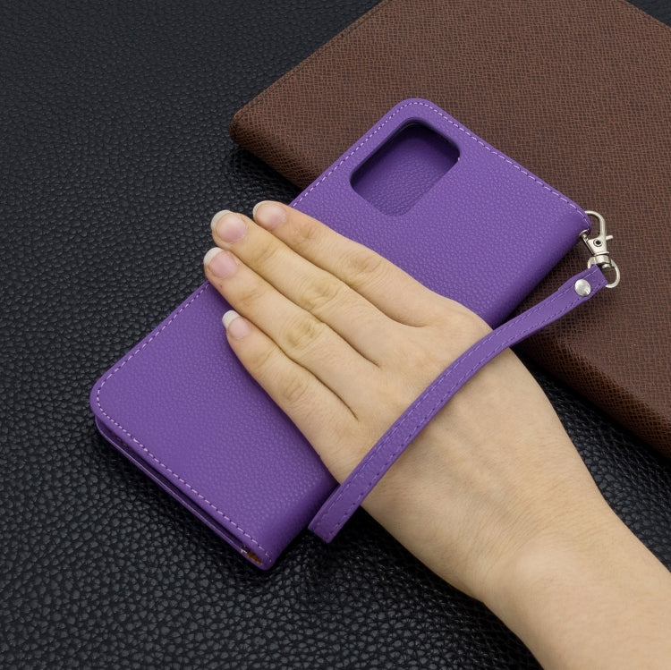 For Galaxy S20+ Litchi Texture Pure Color Horizontal Flip PU Leather Case with Holder & Card Slots & Wallet & Lanyard