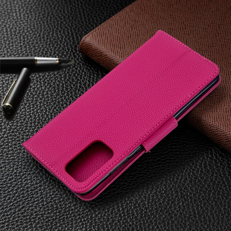 For Galaxy S20+ Litchi Texture Pure Color Horizontal Flip PU Leather Case with Holder & Card Slots & Wallet & Lanyard