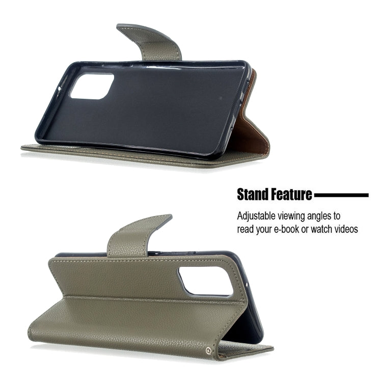 For Galaxy S20+ Litchi Texture Pure Color Horizontal Flip PU Leather Case with Holder & Card Slots & Wallet & Lanyard