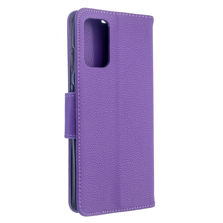 For Galaxy S20 Ultra Litchi Texture Pure Color Horizontal Flip PU Leather Case with Holder & Card Slots & Wallet & Lanyard