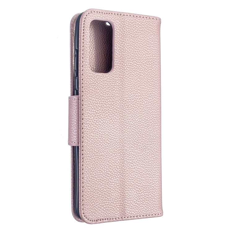 For Galaxy S20 Litchi Texture Pure Color Horizontal Flip PU Leather Case with Holder & Card Slots & Wallet & Lanyard