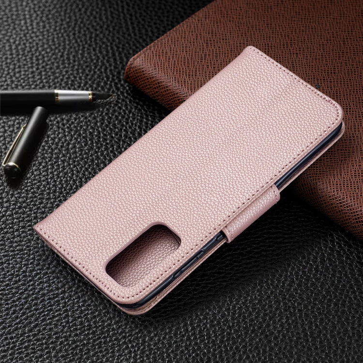 For Galaxy S20 Litchi Texture Pure Color Horizontal Flip PU Leather Case with Holder & Card Slots & Wallet & Lanyard