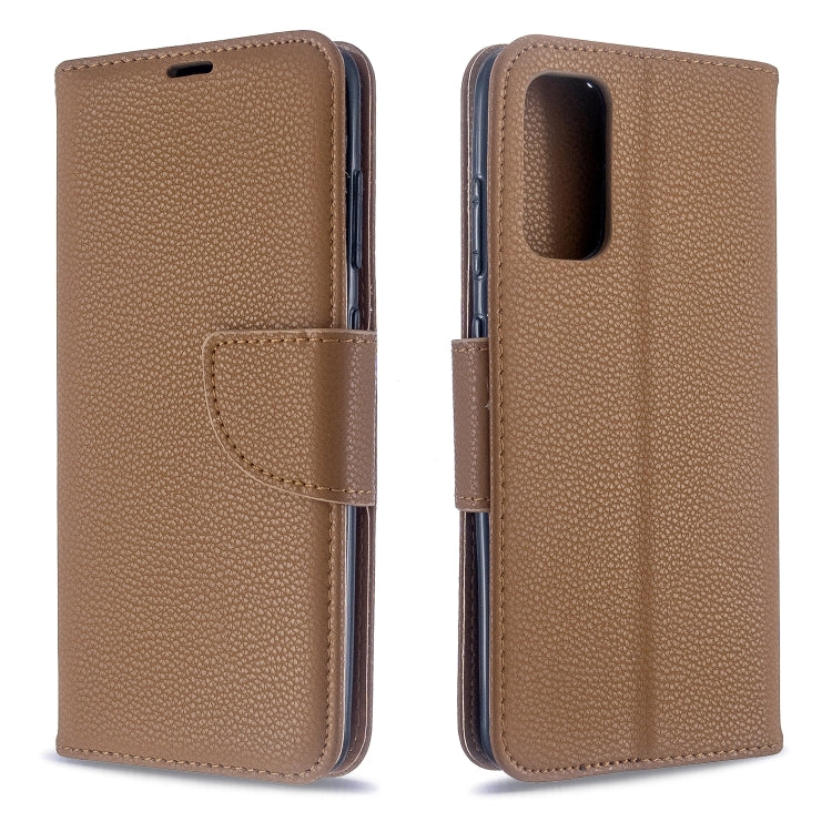 For Galaxy S20 Litchi Texture Pure Color Horizontal Flip PU Leather Case with Holder & Card Slots & Wallet & Lanyard