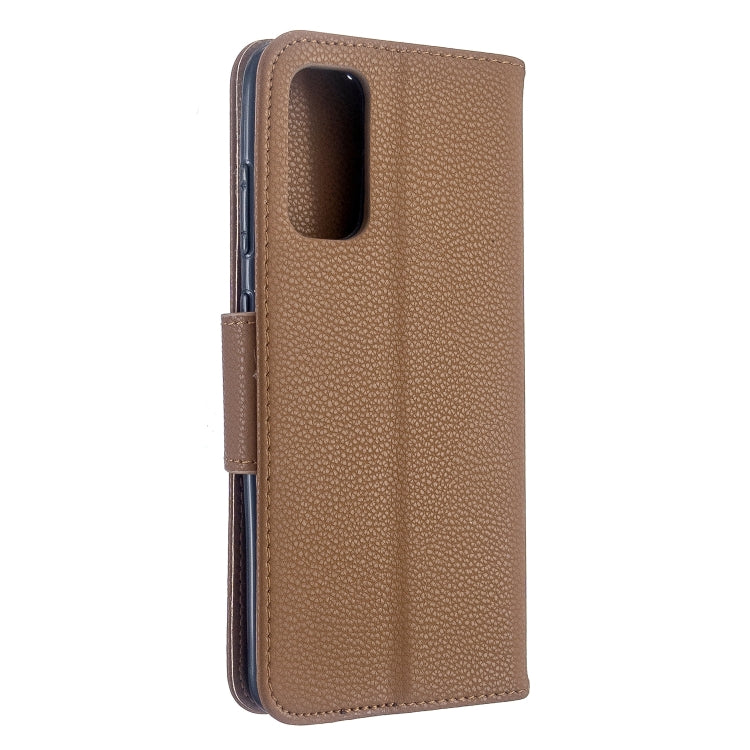 For Galaxy S20 Litchi Texture Pure Color Horizontal Flip PU Leather Case with Holder & Card Slots & Wallet & Lanyard