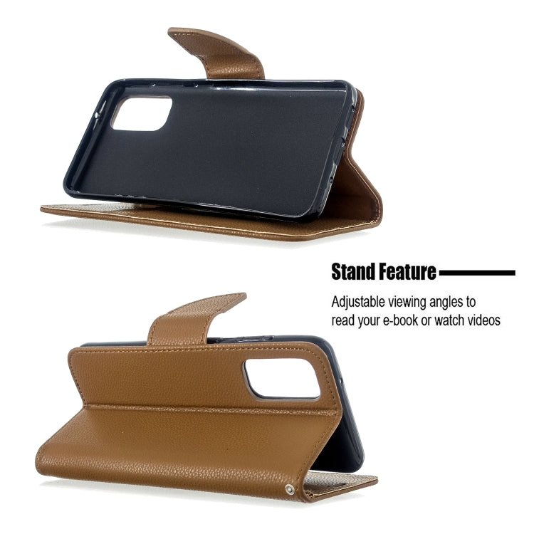 For Galaxy S20 Litchi Texture Pure Color Horizontal Flip PU Leather Case with Holder & Card Slots & Wallet & Lanyard