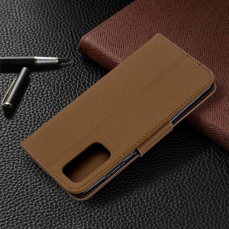 For Galaxy S20 Litchi Texture Pure Color Horizontal Flip PU Leather Case with Holder & Card Slots & Wallet & Lanyard