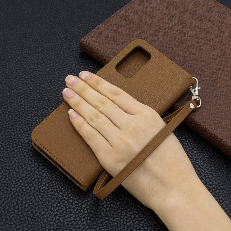 For Galaxy S20 Litchi Texture Pure Color Horizontal Flip PU Leather Case with Holder & Card Slots & Wallet & Lanyard