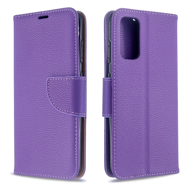 For Galaxy S20 Litchi Texture Pure Color Horizontal Flip PU Leather Case with Holder & Card Slots & Wallet & Lanyard