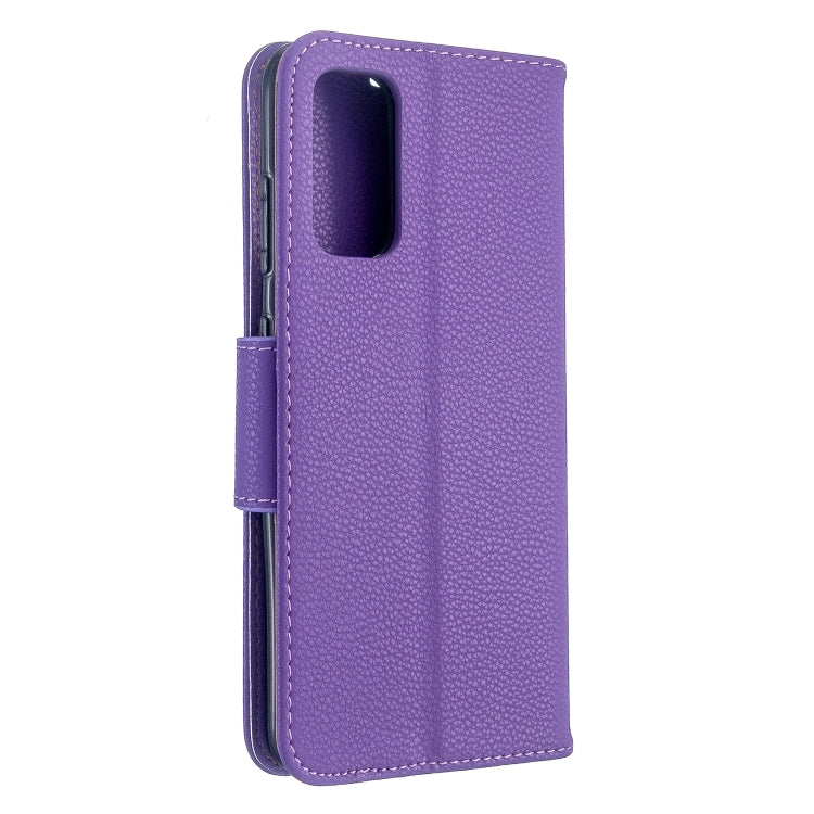For Galaxy S20 Litchi Texture Pure Color Horizontal Flip PU Leather Case with Holder & Card Slots & Wallet & Lanyard